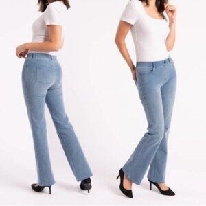 Betabrand Flare Jeans Pull On in Light Wash